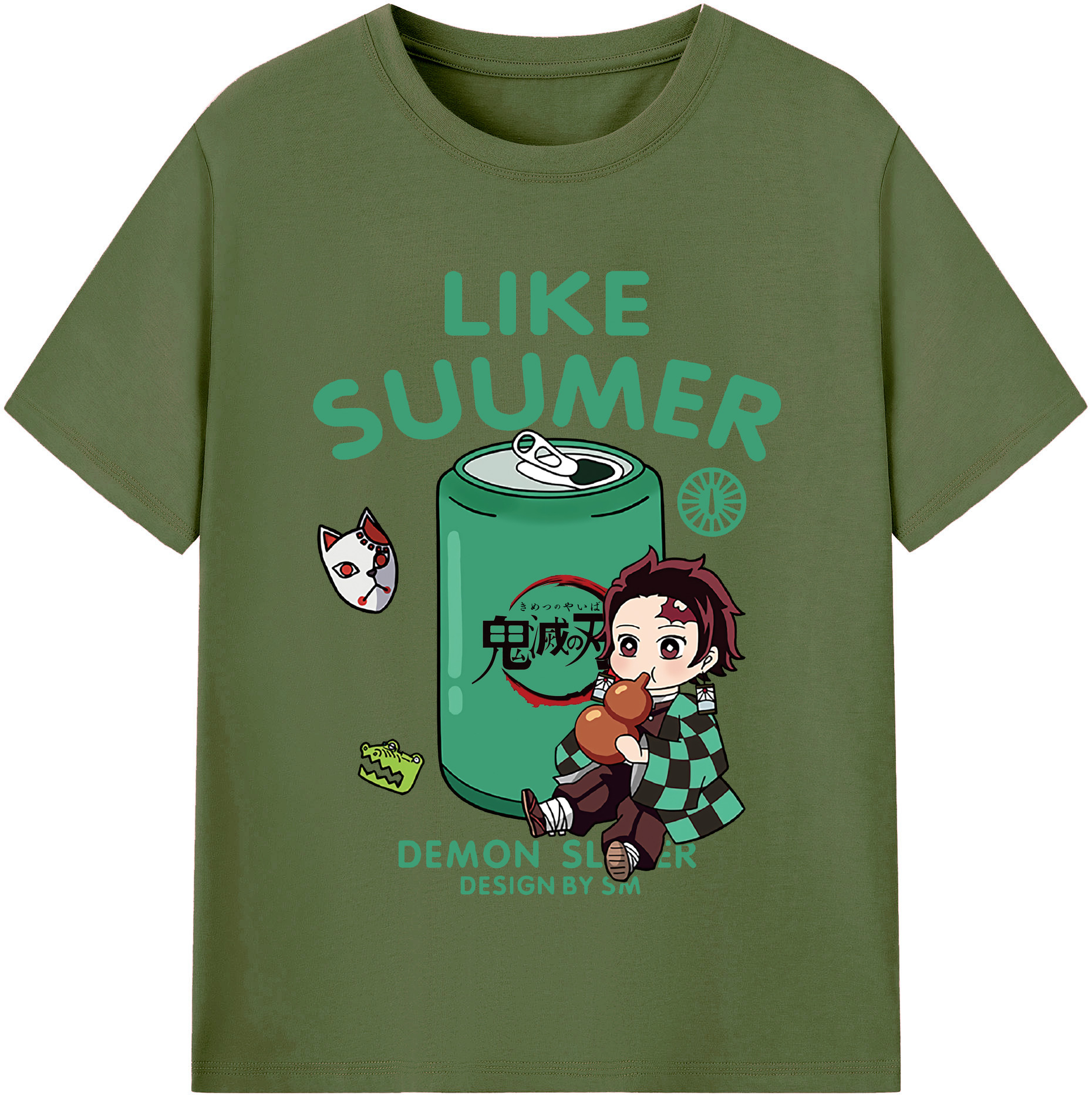 （画像用） 鬼滅の刃 竈門 炭治郎／かまど たんじろう Kamado Tanjirou 綿100％半袖Tシャツ（フロントプリント）
